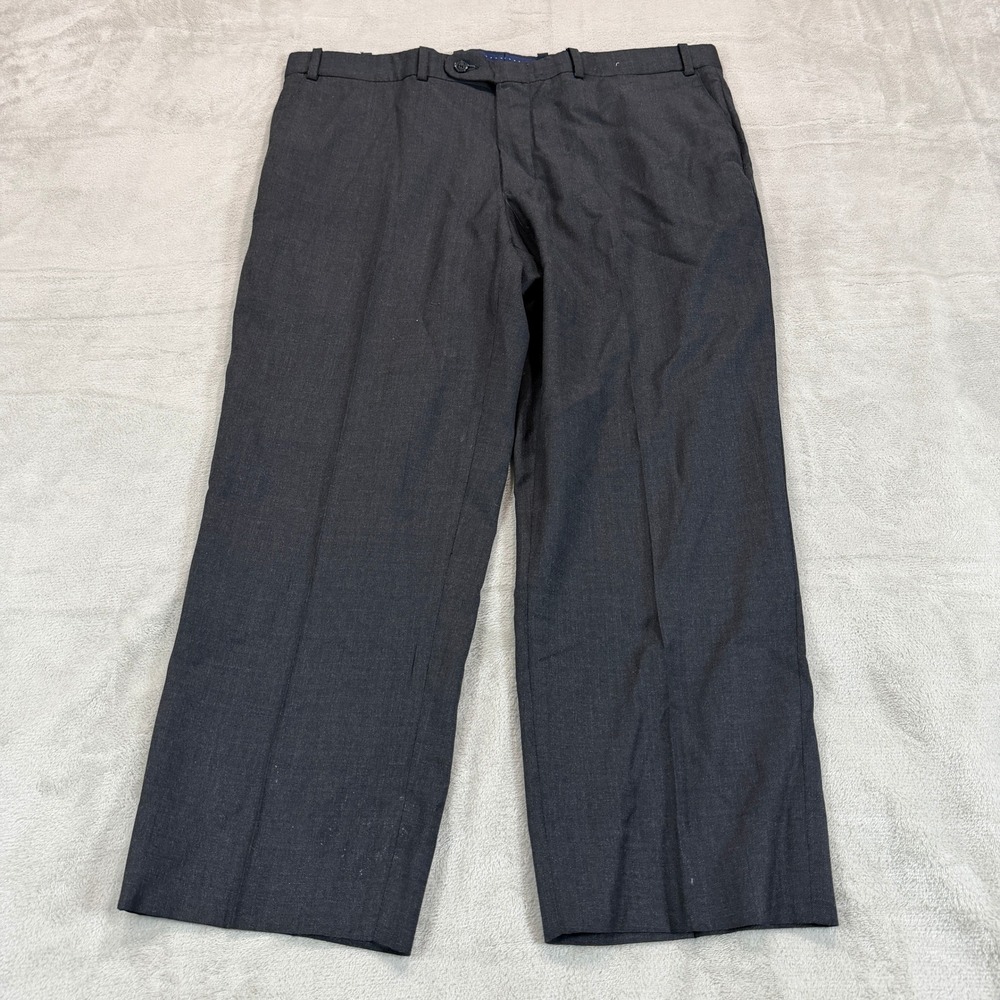 Peter Millar Mens 38x26 Short Gray Wool Flat Front Dress Pants Straight Leg EUC